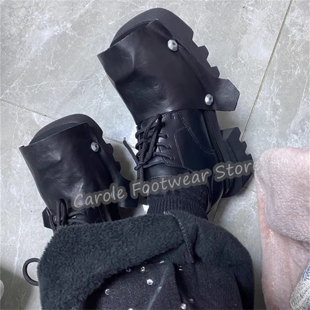 Fashion Square Toe Chunky Bott - огляд і ціна Leatherwork Rivets