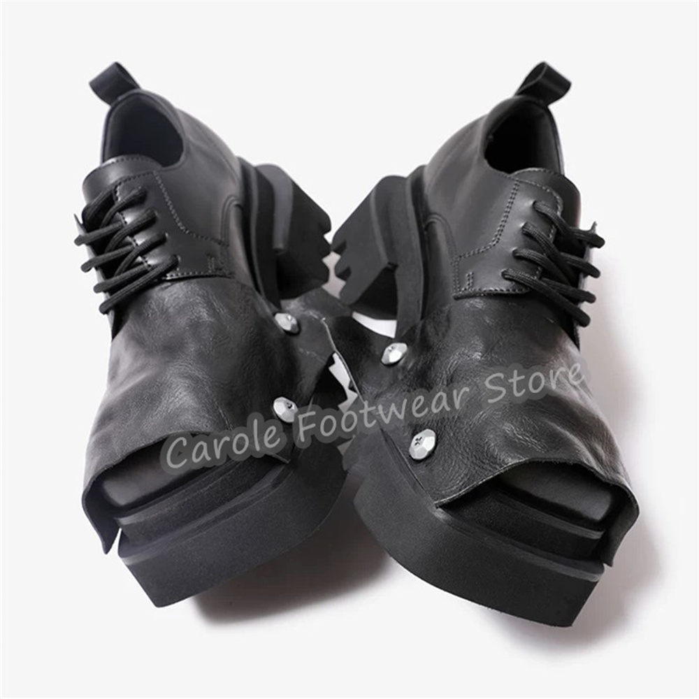 Fashion Square Toe Chunky Bott - огляд і ціна Leatherwork Rivets