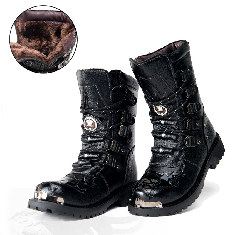 Men's Combat Boots New Winter  - огляд і ціна Leatherwork Rivets