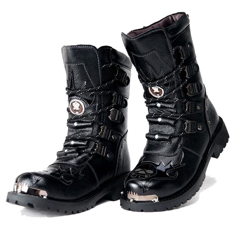Men's Combat Boots New Winter  - огляд і ціна Leatherwork Rivets
