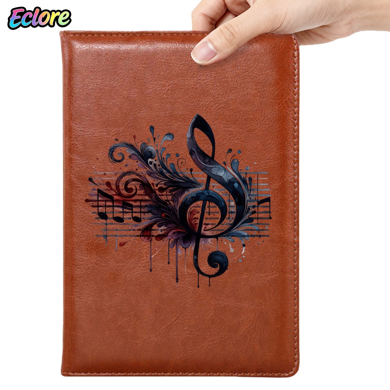 Watercolor Music Symbol Leathe - огляд і ціна Leather Work Diary Covers