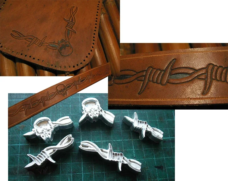 5pcs Thorns and skull pattern  - огляд і ціна Unique Leather Work